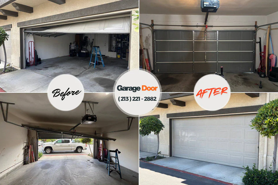 Before and after: garage door repair 52068
